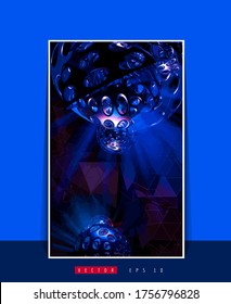 Vector poster background with 3D illustration abstract technology hi tech concept 