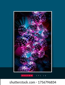 Vector poster background with 3D illustration abstract technology hi tech concept 