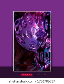 Vector poster background with 3D illustration abstract technology hi tech concept 