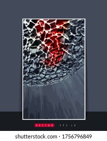 Vector poster background with 3D illustration abstract technology hi tech concept 