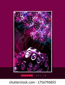 Vector poster background with 3D illustration abstract technology hi tech concept 