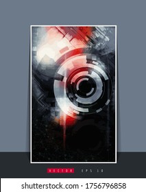 Vector poster background with 3D illustration abstract technology hi tech concept 