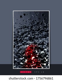 Vector poster background with 3D illustration abstract technology hi tech concept 