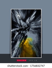 Vector poster background with 3D illustration abstract technology hi tech concept 