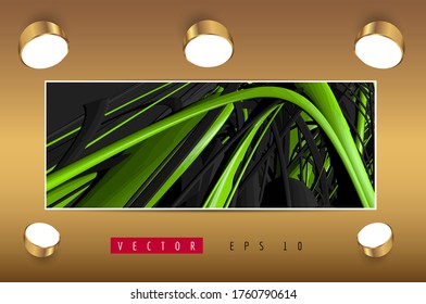 Vector poster background with 3D illustration abstract technology hi tech concept 