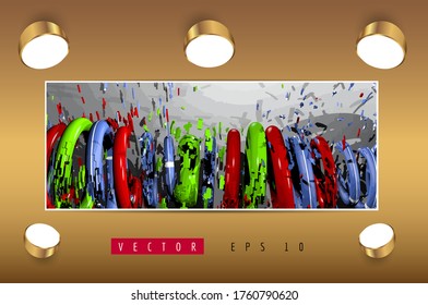 Vetor poster fundo com tecnologia abstrata de ilustração 3D conceito de alta tecnologia 