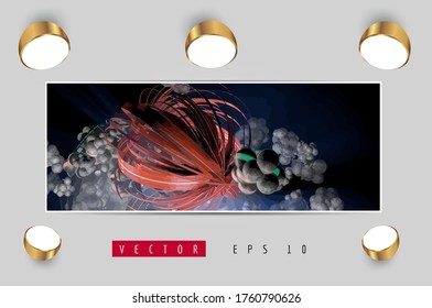 Vector poster background with 3D illustration abstract technology hi tech concept 