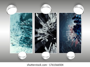 Vector poster background with 3D illustration abstract technology hi tech concept 