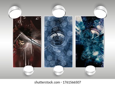 Vetor poster fundo com tecnologia abstrata de ilustração 3D conceito de alta tecnologia 
