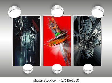 Vector poster background with 3D illustration abstract technology hi tech concept 