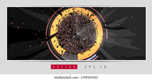 Vector poster background with 3D rendering abstract technology digital hi tech concept 