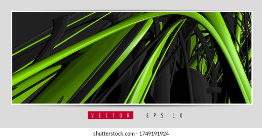 Vector poster background with 3D rendering abstract technology digital hi tech concept 