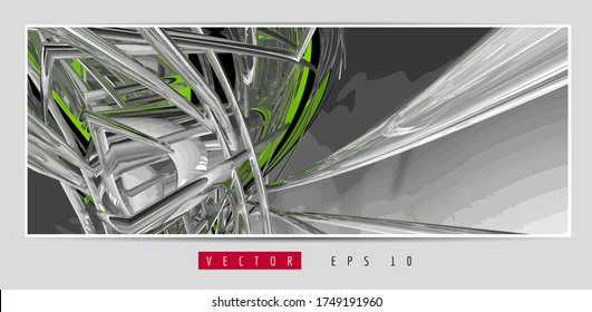 Vector poster background with 3D rendering abstract technology digital hi tech concept 