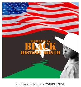 Vector poster or banner for commemoration of black american history in february