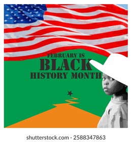 Vector poster or banner for commemoration of black american history in february