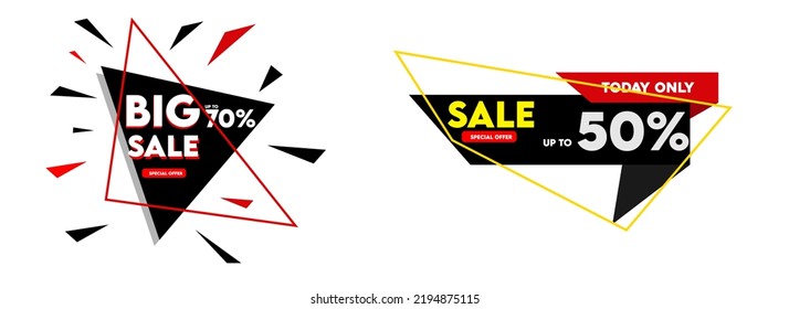  vector Poster banner icon promo discount sale big sale 70% 50% Black Friday