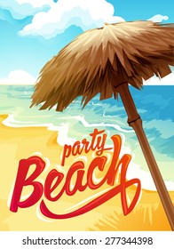 Vector poster beach party and summer time