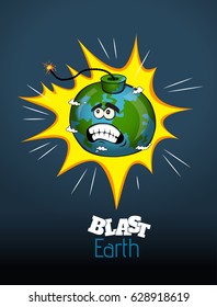 Vector poster with bomb and match