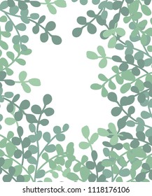 Vector poster with branches and leaves. Isolated hand drawn illustration on white background. Organic natural healthy products. Great for banner, poster, label, package
