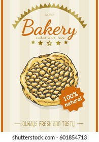 Vector poster with a bread product in a sketch style. Vector illustration for your design