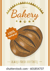 Vector poster with a bread product in a sketch style. Vector illustration for your design