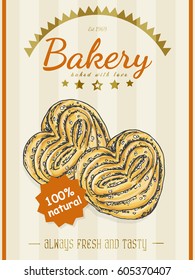 Vector poster with a bread product in a sketch style. Vector illustration for your design