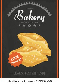 Vector poster with a bread product in a sketch style. Vector illustration for your design