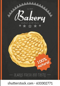 Vector poster with a bread product in a sketch style. Vector illustration for your design