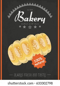 Vector poster with a bread product in a sketch style. Vector illustration for your design