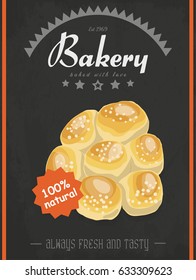 Vector poster with a bread product in a sketch style. Vector illustration for your design