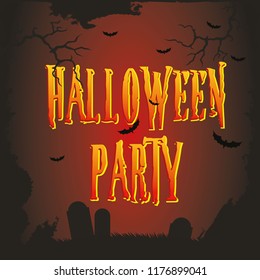 Vector poster, card, flayer, banner. Halloween party invite.