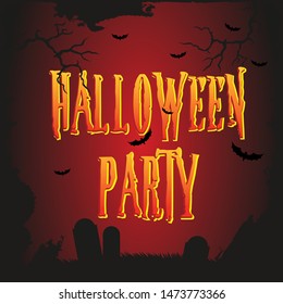 Vector poster, card, flayer, banner. Halloween party invite.