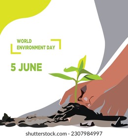 Vector Poster celebrating World Environment Day which falls on june 5th