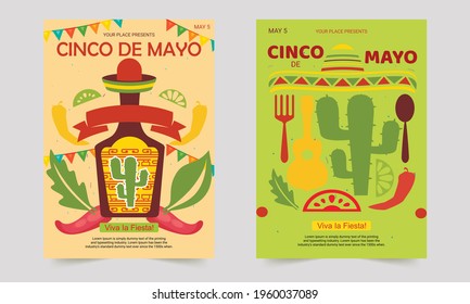 Vector poster for Cinco De Mayo celebration background template design. Mexican holiday. Cinco de mayo design for the Mexican party. Cinco De Mayo holiday banner. Fiesta ad, signage, card, invitation.