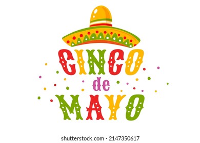Vector poster for Cinco de mayo festival. Vector illustration of for Cinco de mayo in sombrero.