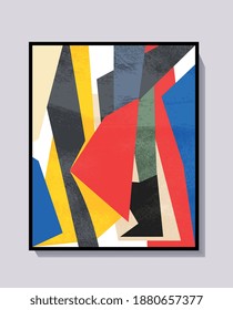 Vector Poster and collage template Bauhaus art style. Trendy simple and minimalist 20s modern art. For print and wall art.