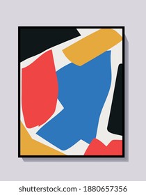 Vector Poster and collage template Matisse and Bauhaus art style. Trendy simple and minimalist modern art. For print and wall art.