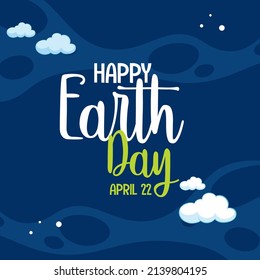 vector poster to commemorate world earth day on blue background
