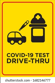 Vector Poster: Corona Virus (COVID-19) Test Drive-thru