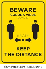 Vector Poster: Corona Virus (COVID-19), Physical Distancing Poster