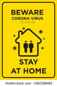 Vector Poster: Corona Virus (COVID-19), Stay at Home Poster 