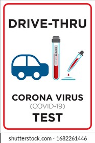 Vector Poster: Corona Virus (COVID-19) Test Drive-thru