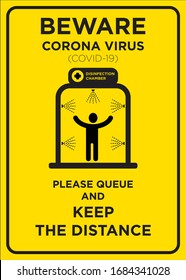 Vector Poster: Corona Virus (COVID-19) Disinfection Chamber Signage svg