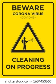 Vector Poster: Corona Virus (COVID-19) Cleaning on progress Poster