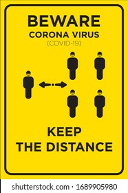 Vector Poster: Corona Virus (COVID-19), Keep the Distance poster