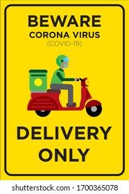Vector Poster: Corona Virus (COVID-19), Delivery Only poster