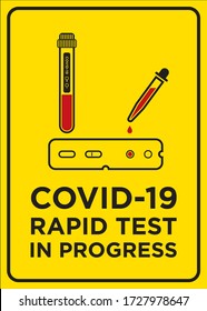 Vector Poster: Corona Virus, COVID-19 Rapid Test in Progress
