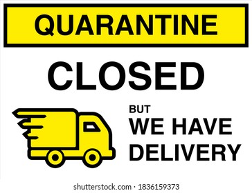 Vector Poster: Corona Virus COVID-19 , Open for Take Away and Delivery Only