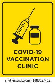 Cartel del vector: Virus Corona (COVID-19), Clínica de Vacunación Covid-19