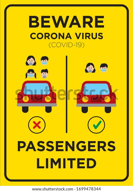 Vector Poster: Corona Virus (COVID-19), Passengers\
Limited for Vehicle\
poster